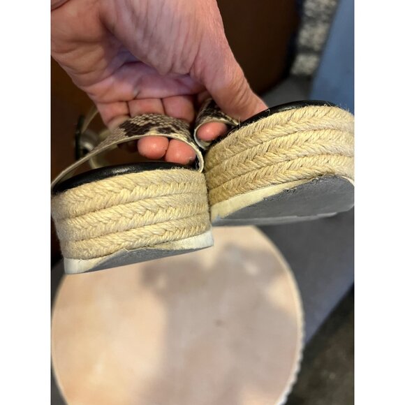 Boden women’s wedge sandals Size 5.5 Lena snakeskin black metallic - Picture 5 of 11